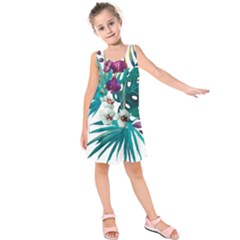 Tropical Flowers Kids  Sleeveless Dress by goljakoff