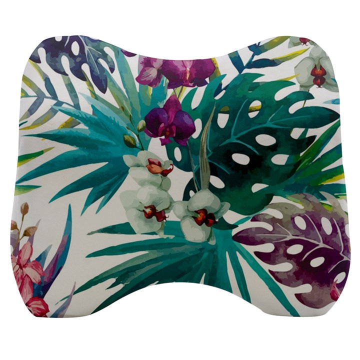 Tropical flowers Velour Head Support Cushion