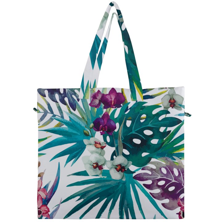 Tropical flowers Canvas Travel Bag