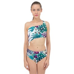 Tropical Flowers Spliced Up Two Piece Swimsuit by goljakoff