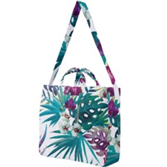 Tropical Flowers Square Shoulder Tote Bag by goljakoff