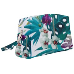 Tropical Flowers Wristlet Pouch Bag (large) by goljakoff