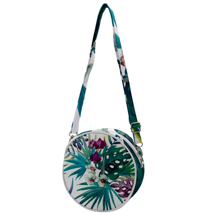 Tropical flowers Crossbody Circle Bag