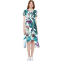 Tropical flowers High Low Boho Dress View1