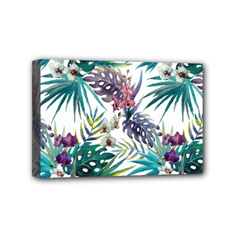 Tropical Flowers Pattern Mini Canvas 6  X 4  (stretched) by goljakoff