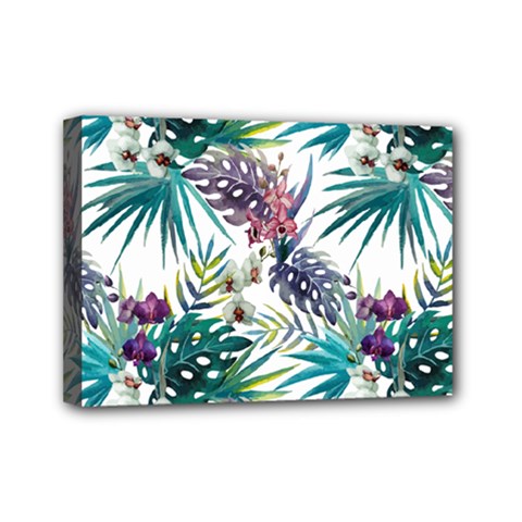 Tropical Flowers Pattern Mini Canvas 7  X 5  (stretched) by goljakoff