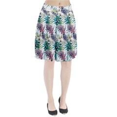 Tropical Flowers Pattern Pleated Skirt by goljakoff