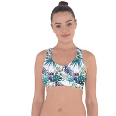 Tropical Flowers Pattern Cross String Back Sports Bra by goljakoff