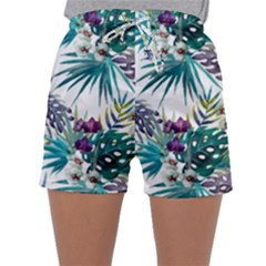 Tropical Flowers Pattern Sleepwear Shorts by goljakoff