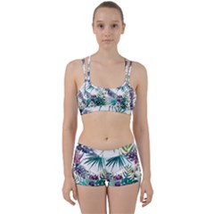 Tropical Flowers Pattern Perfect Fit Gym Set by goljakoff