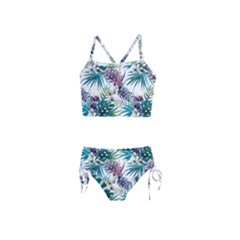 Tropical Flowers Pattern Girls  Tankini Swimsuit by goljakoff