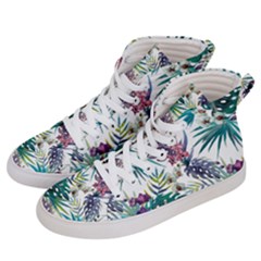 Tropical Flowers Pattern Men s Hi-top Skate Sneakers by goljakoff