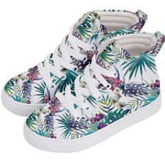 Tropical Flowers Pattern Kids  Hi-top Skate Sneakers by goljakoff