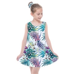 Tropical Flowers Pattern Kids  Summer Dress by goljakoff