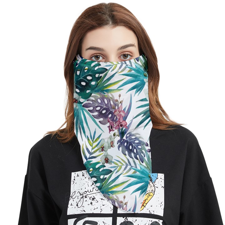 Tropical flowers pattern Face Covering Bandana (Triangle)