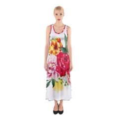 Garden Flowers Sleeveless Maxi Dress by goljakoff