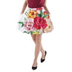 Garden Flowers A-line Pocket Skirt by goljakoff