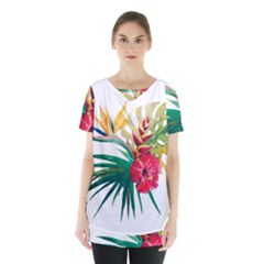 Tropical Flowers Skirt Hem Sports Top by goljakoff