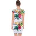 Tropical flowers Capsleeve Drawstring Dress  View2