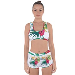 Tropical Flowers Racerback Boyleg Bikini Set by goljakoff