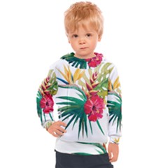 Tropical Flowers Kids  Hooded Pullover by goljakoff