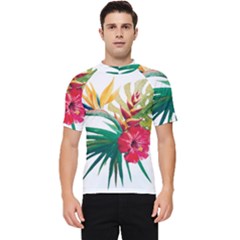 Tropical Flowers Men s Short Sleeve Rash Guard by goljakoff