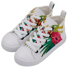 Tropical Flowers Kids  Mid-top Canvas Sneakers by goljakoff