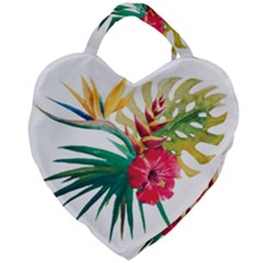 Tropical Flowers Giant Heart Shaped Tote by goljakoff