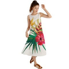 Tropical Flowers Summer Maxi Dress by goljakoff