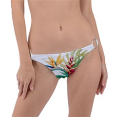 Tropical Flowers Ring Detail Bikini Bottom by goljakoff