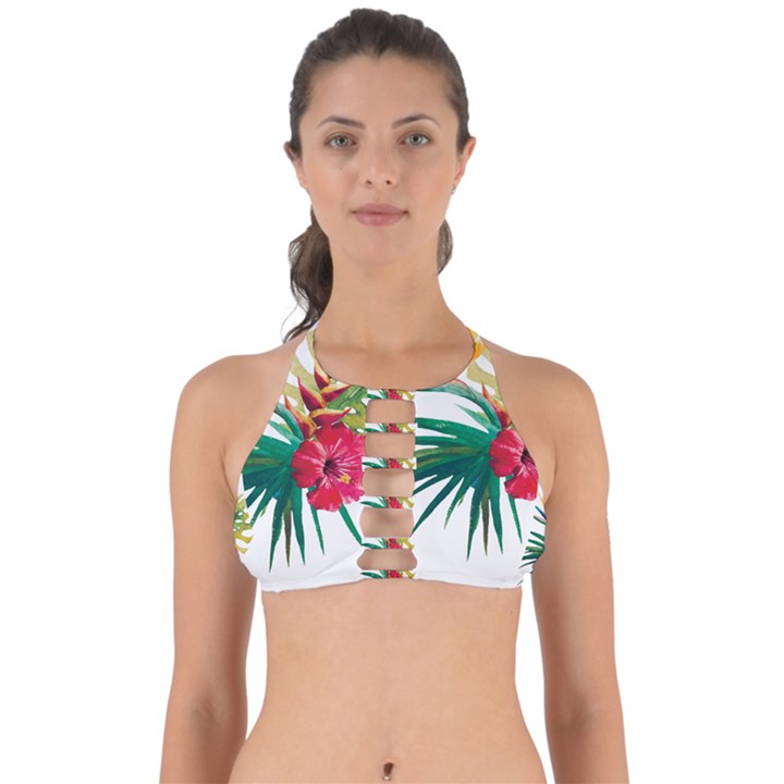 Tropical flowers Perfectly Cut Out Bikini Top