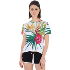 Tropical Flowers Open Back Sport Tee