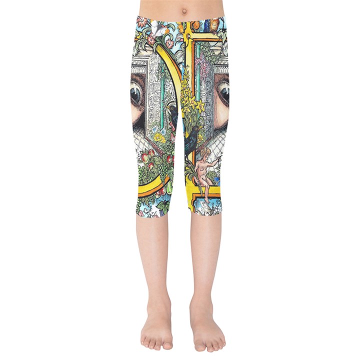 The Illustrated Alphabet - D - by LaRenard Kids  Capri Leggings 