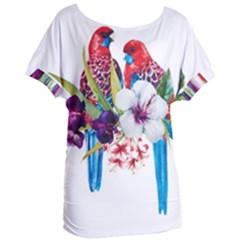 Tropical Parrots Women s Oversized Tee by goljakoff