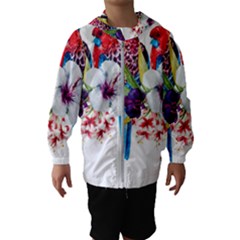 Tropical Parrots Kids  Hooded Windbreaker by goljakoff