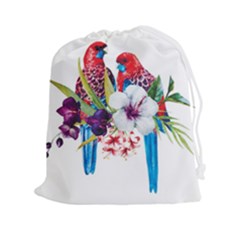 Tropical Parrots Drawstring Pouch (2xl) by goljakoff