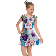 Tropical Parrots Kids  Cap Sleeve Dress by goljakoff