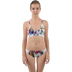 Tropical Parrots Wrap Around Bikini Set by goljakoff