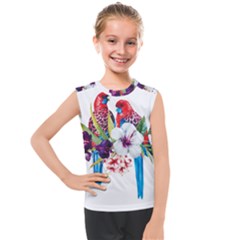 Tropical Parrots Kids  Mesh Tank Top