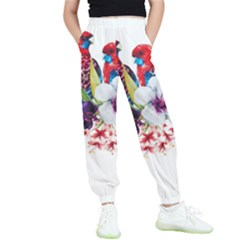 Tropical Parrots Kids  Elastic Waist Pants