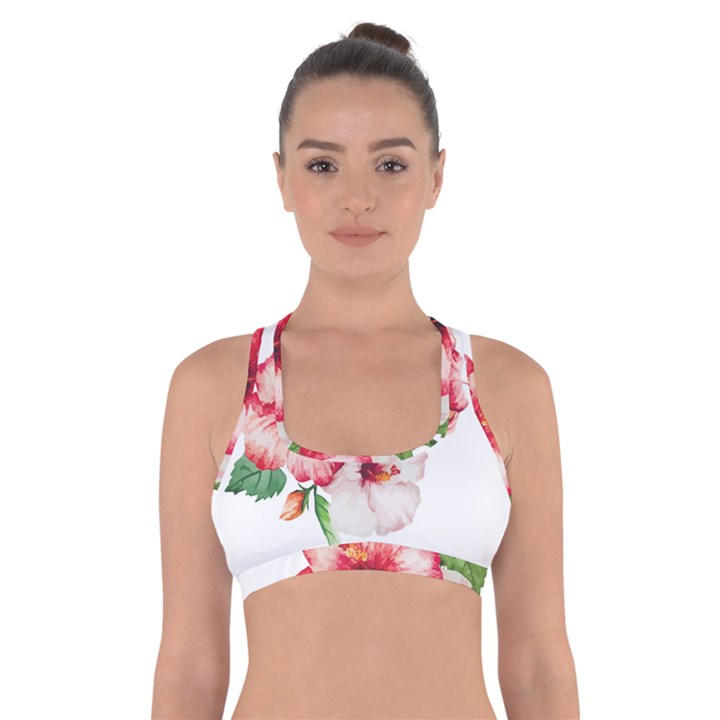 Flawers Cross Back Sports Bra