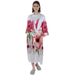 Flawers Maxi Satin Kimono by goljakoff