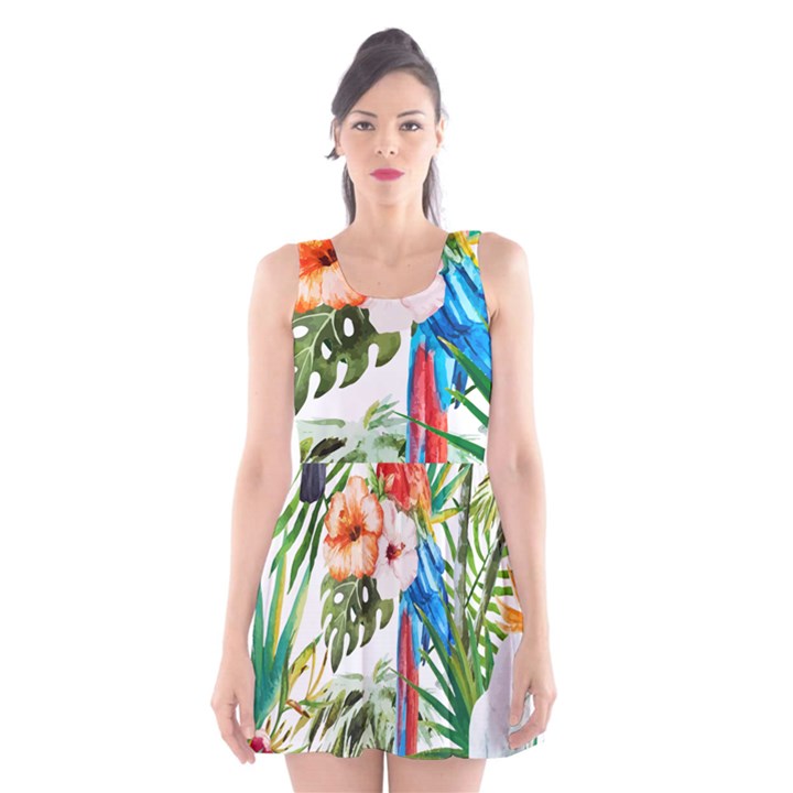 Jungle Scoop Neck Skater Dress