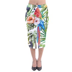 Jungle Velvet Midi Pencil Skirt by goljakoff