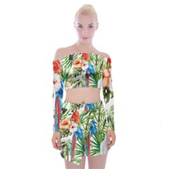 Jungle Off Shoulder Top With Mini Skirt Set by goljakoff