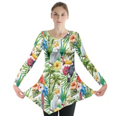 Jungle Birds Long Sleeve Tunic  by goljakoff