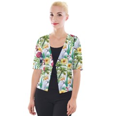 Jungle Birds Cropped Button Cardigan by goljakoff