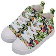 Jungle Birds Kids  Mid-top Canvas Sneakers by goljakoff