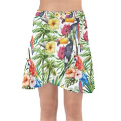 Jungle Birds Wrap Front Skirt by goljakoff