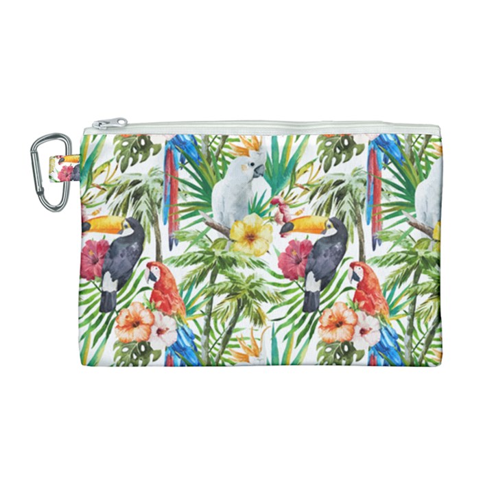 Jungle birds Canvas Cosmetic Bag (Large)